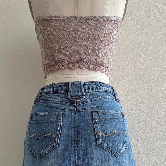 handmade neutral lace sheer tube top - Picture 4 of 10